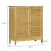 CREDENZA STILE BOHO IN RATTAN E BAMB¨ CON 2 ANTE E MENSOLA INTERNA, 60X27X67.5CM, COLORE LEGNO