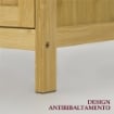 CREDENZA STILE BOHO IN RATTAN E BAMB¨ CON 2 ANTE E MENSOLA INTERNA, 60X27X67.5CM, COLORE LEGNO