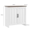 CREDENZA CUCINA MODERNA A 2 ANTE CON RIPIANO REGOLABILE IN LEGNO, 80X39.7X80CM, BIANCO