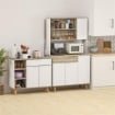 CREDENZA MODERNA MOBILE DISPENSA CON ARMADIETTI E CASSETTO, 98X39X180CM, BIANCO E LEGNO