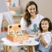 CUCINA GIOCATTOLO PER BAMBINI 3-5 ANNI CON FORNELLO E 12 ACCESSORI IN LEGNO, MULTICOLORE