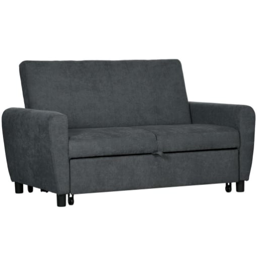 DIVANO LETTO CLIC CLAC CON SCHIENALE REGOLABILE SU 3 LIVELLI, IN TESSUTO EFFETTO VELLUTO, 148X87X88 CM, GRIGIO