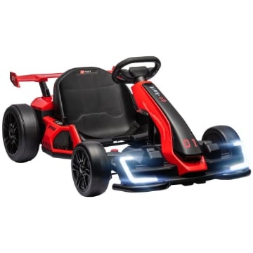 GO KART ELETTRICO PER BAMBINI 6-12 ANNI 24V 12KM/H CON SEGGIOLINO REGOLABILE, ROSSO