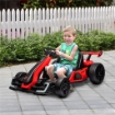 GO KART ELETTRICO PER BAMBINI 6-12 ANNI 24V 12KM/H CON SEGGIOLINO REGOLABILE, ROSSO