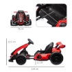 GO KART ELETTRICO PER BAMBINI 6-12 ANNI 24V 12KM/H CON SEGGIOLINO REGOLABILE, ROSSO