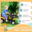 ESCAVATORE A PEDALI PER BAMBINI DA 3 ANNI CON RUSPA FRONTALE E VOLANTE, GIALLO