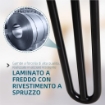 GAMBE PER TAVOLI SET 4 PEZZI IN ACCIAIO PREFORATO CON 20 VITI INCLUSE, 12X12X71 CM, NERO