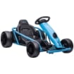 GO-KART ELETTRICO PER BAMBINI 8-12 ANNI CON SCHIENALE ALTO E CINTURA DI SICUREZZA, 115X77X54 CM, BLU E NERO