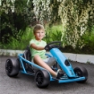 GO-KART ELETTRICO PER BAMBINI 8-12 ANNI CON SCHIENALE ALTO E CINTURA DI SICUREZZA, 115X77X54 CM, BLU E NERO