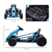 GO-KART ELETTRICO PER BAMBINI 8-12 ANNI CON SCHIENALE ALTO E CINTURA DI SICUREZZA, 115X77X54 CM, BLU E NERO