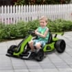 GO KART ELETTRICO PER BAMBINI 6-12 ANNI 24V 12KM/H CON SEGGIOLINO REGOLABILE, VERDE