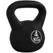 KETTLEBELL 4KG IN PLASTICA E SABBIA CON BASE PIATTA E IMPUGNATURA, 18X12X20 CM, NERO