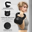 KETTLEBELL 4KG IN PLASTICA E SABBIA CON BASE PIATTA E IMPUGNATURA, 18X12X20 CM, NERO