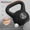 KETTLEBELL 6KG IN PLASTICA E SABBIA CON BASE PIATTA E IMPUGNATURA, 20X13X22 CM, NERO