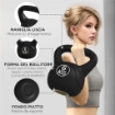 KETTLEBELL 6KG IN PLASTICA E SABBIA CON BASE PIATTA E IMPUGNATURA, 20X13X22 CM, NERO