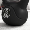 KETTLEBELL 6KG IN PLASTICA E SABBIA CON BASE PIATTA E IMPUGNATURA, 20X13X22 CM, NERO