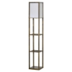 LAMPADA DA TERRA CON 3 MENSOLE INTEGRATE, ATTACCO E27 POTENZA 40W, 26X26X160CM, COLORE LEGNO