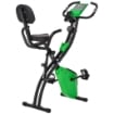 CYCLETTE PIEGHEVOLE 2 IN 1, RESISTENZA MAGNETICA REGOLABILE 8 LIVELLI, BICI DA FITNESS CON SENSORE DI FREQUENZA CARDIACA, ELASTICI PER BRACCIA, SCHERMO LCD, VOLANO 2.5KG, VERDE