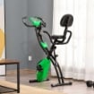 CYCLETTE PIEGHEVOLE 2 IN 1, RESISTENZA MAGNETICA REGOLABILE 8 LIVELLI, BICI DA FITNESS CON SENSORE DI FREQUENZA CARDIACA, ELASTICI PER BRACCIA, SCHERMO LCD, VOLANO 2.5KG, VERDE