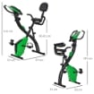 CYCLETTE PIEGHEVOLE 2 IN 1, RESISTENZA MAGNETICA REGOLABILE 8 LIVELLI, BICI DA FITNESS CON SENSORE DI FREQUENZA CARDIACA, ELASTICI PER BRACCIA, SCHERMO LCD, VOLANO 2.5KG, VERDE