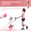 HOMCOM CYCLETTE PIEGHEVOLE 2 IN 1 RESISTENZA MAGNETICA REGOLABILE BICI DA FITNESS CON SENSORE DI FREQUENZA CARDIACA ELASTICI PER BRACCIA - ROSA