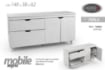 PERLA MOBILE BASSO PORTA TV IN LEGNO 140 X 38 X 62 CM COLORE BIANCO