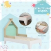 LETTO PER BAMBINI 3-8 ANNI A CASETTA CON SPONDE IN LEGNO, 144X74X110CM, VERDE