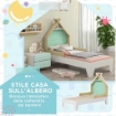 LETTO PER BAMBINI 3-8 ANNI A CASETTA CON SPONDE IN LEGNO, 144X74X110CM, VERDE