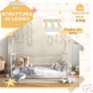 LETTO PER BAMBINI A CASETTA CON BARRIERE DI PROTEZIONE, ETÀ 3-8 ANNI, 196X97.5X135CM, BIANCO