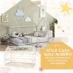 LETTO PER BAMBINI A CASETTA CON BARRIERE DI PROTEZIONE, ETÀ 3-8 ANNI, 196X97.5X135CM, BIANCO