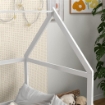 LETTO PER BAMBINI A CASETTA CON BARRIERE DI PROTEZIONE, ETÀ 3-8 ANNI, 196X97.5X135CM, BIANCO