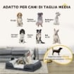 LETTINO PER CANI TAGLIA MEDIA IMBOTTITO CON CUSCINO RIMOVIBILE LAVABILE, 90X69X21CM, GRIGIO CARBONE