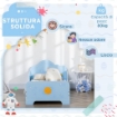 LETTO PER BAMBINI CON SPONDE E FANTASIA SPAZIALE, ETÀ 3-6 ANNI, 143X74X59CM, AZZURRO