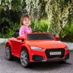MACCHINA ELETTRICA PER BAMBINI 3-5 ANNI LICENZA AUDI TT CON TELECOMANDO E FARI LED, 102X60X44 CM, ROSSO