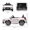 MACCHINA ELETTRICA PER BAMBINI 3-5 ANNI AUDI TT CON TELECOMANDO, PORTIERE APRIBILI E FARI LED, BIANCO