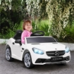 MACCHINA ELETTRICA PER BAMBINI LICENZA MERCEDES SLC 300 CON TELECOMANDO, IN PP E METALLO, 107X62.5X44 CM, BIANCO