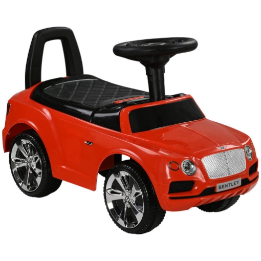 MACCHINA CAVALCABILE A SPINTA PER BAMBINI 18-36 MESI CON LICENZA BENTLEY BENTAYGA, CLACSON E MUSICA, ROSSO