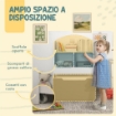 LIBRERIA PER BAMBINI A 2 LIVELLI CON CASSETTO SU RUOTE PER GIOCHI E LIBRI, 62X40X88 CM, BIANCO