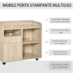 MOBILE MULTIUSO CON 4 RUOTE, ROVERE, 80X40X72CM