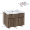 MOBILE LAVABO DA 60CM CON CASSETTO IN LEGNO E LAVANDINO IN CERAMICA, MARRONE CHIARO