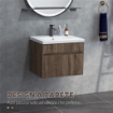 MOBILE LAVABO DA 60CM CON CASSETTO IN LEGNO E LAVANDINO IN CERAMICA, MARRONE CHIARO