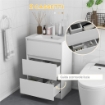 MOBILETTO BAGNO A 2 CASSETTI IN TRUCIOLATO CON LAVABO IN CERAMICA SINTETICA, 61X37X88 CM, BIANCO