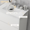 MOBILETTO BAGNO A 2 CASSETTI IN TRUCIOLATO CON LAVABO IN CERAMICA SINTETICA, 61X37X88 CM, BIANCO