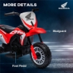 MOTO ELETTRICA PER BAMBINI CON LICENZA HONDA CRF450RL A 3 RUOTE, ETÀ 18-36 MESI, ROSSO