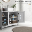 MOBILE SOTTO LAVABO BAGNO CON ARMADIETTO A 2 ANTE E 3 RIPIANI APERTI IN LEGNO, 90X30X60CM, BIANCO