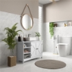 MOBILE SOTTO LAVABO BAGNO CON ARMADIETTO A 2 ANTE E 3 RIPIANI APERTI IN LEGNO, 90X30X60CM, BIANCO