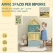 LIBRERIA PER BAMBINI A 3 RIPIANI CON CASSETTO E DISPOSITIVO ANTIRIBALTAMENTO, 50X30X119.5CM, VERDE