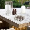 SET DA CUCINA IN METALLO STILE SHABBY CHIC DESIGN CUORE IN COLORE BIANCO