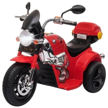 MOTO ELETTRICA PER BAMBINI 3-6 ANNI CON LUCI SUONI E 3 RUOTE STABILI ROSSA