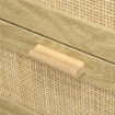 MOBILE CASSETTIERA 4 CASSETTI STILE BOHO IN LEGNO E RATTAN, 90X45X108.5CM, ROVERE